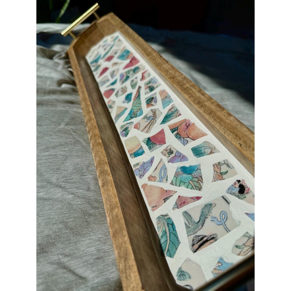 Rustic Garden Mosaic Tray